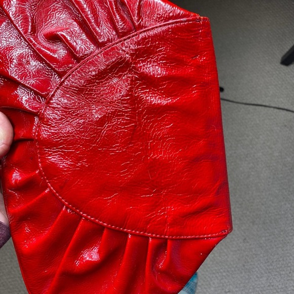 Goldenbleu Katie Woven Clutch Red Leather Clutch - Picture 7 of 10